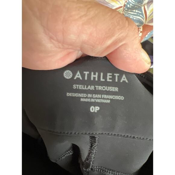 Athleta size 0P 0 Petite black Stellar Trouser black pants - Picture 3 of 4